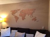 Maison Cocon - Houten wereldkaart - Landkaart - Wanddecoratie aan de muur - Gerecycled materiaal - Woonkamer - 94 cm - Hout