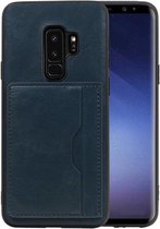 Staand Back Cover 1 Pasjes voor Galaxy S9 Plus Navy