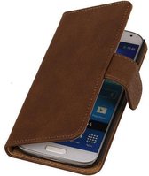 Bruin Hout Design Book Cover Hoesje Galaxy S4 I9500