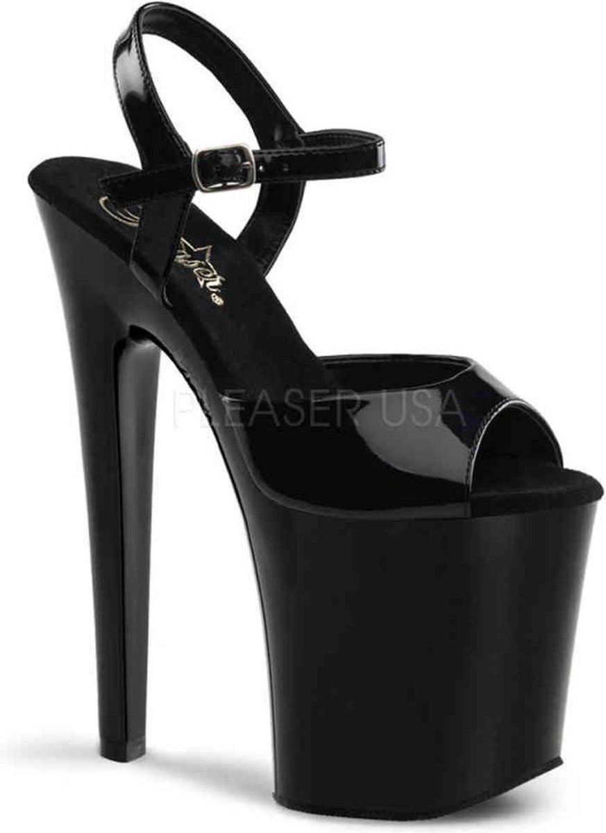 Pleaser - XTREME809 Sandaal met enkelband, Paaldans schoenen - Paaldans schoenen - 45 Shoes - Zwart
