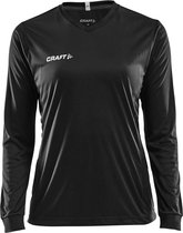 Craft Squad Jersey Solid LS Shirt dames Sportshirt - Maat XL  - Vrouwen - zwart/wit