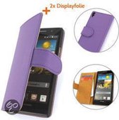 TCC Luxe hoesje Huawei Ascend P6 Book Cover/Case - Paars