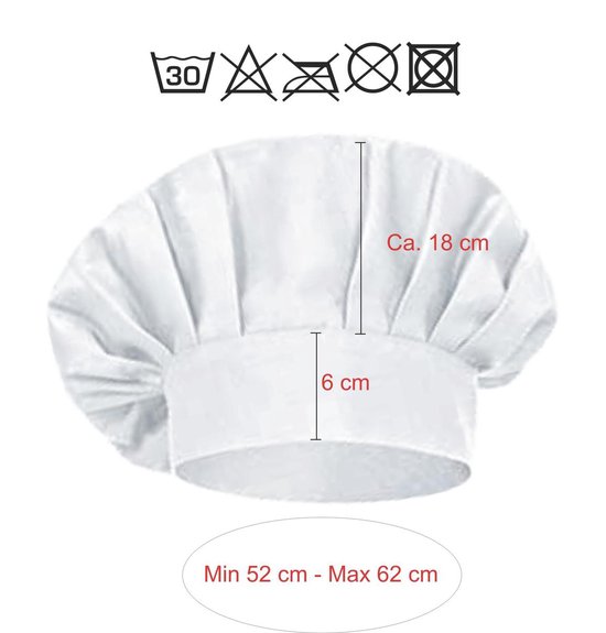 Mijncadeautje - Koksmuts voor volwassenen (2 stuks) - wit - 65% polyester 35% katoen - blanco - klittenbandsluiting - mijncadeautje kitchenware