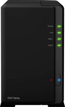 Synology DiskStation DS218play Ethernet LAN Desktop Zwart NAS | 24TB 2x 8TB