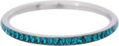 iXXXi JEWELRY - Vulring - Zirconia steentjes ring Turquoise - Zilverkleurig - 2mm - Maat 20