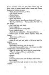 Tekstpagina uit een boek met dialogen, beginnend met 'Sharon took her vodka and her jacket and her bag.'
