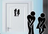 Toilet aanduiding sticker man en vrouw