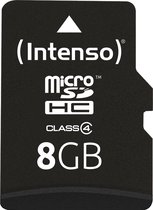 (Intenso) 8 GB MicroSD geheugenkaart klasse 4 - 8GB - met SD adapter