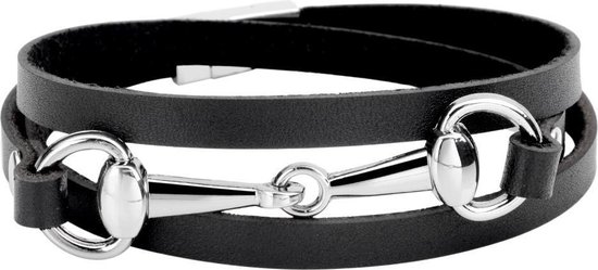 Bracelet Montebello Bliss Black Z - Femme - Cuir - Métal - 5 mm - 60 cm