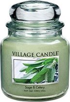 Village Candle Medium Jar Geurkaars - Sage & Celery