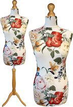 Premium flower design paspop met licht bruine sparkling driepoot 44/46