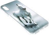 Paarden hoesje wit siliconen Geschikt voor iPhone XS/ X