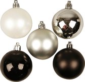 Creotime Kerstballen, d: 6 cm, zwarte harmonie, 20 assorti