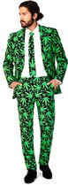 OppoSuits | Cannaboss | Mannen Kostuum | Zwart / Groen | Carnaval | Maat 52