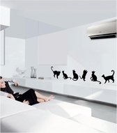 Muursticker Cats - set van 6 poezen - 194 x 41 cm