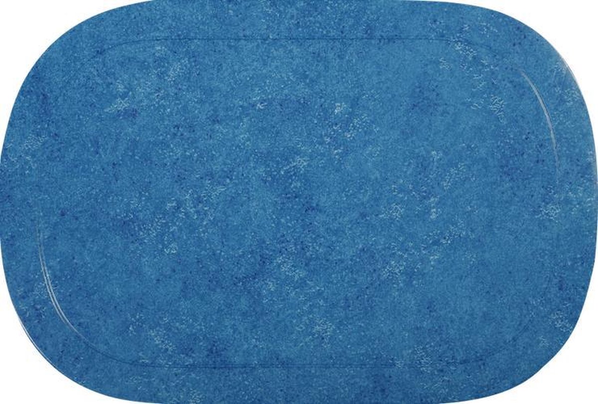 Afwasbare placemat Ovaal 45 x 30 cm Uni Blauw Set van