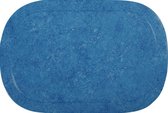 Afwasbare placemat - Ovaal 45 x 30 cm - Uni - Blauw - Set van 6 stuks