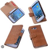 "Bestcases  ""Slang"" Bruin Bookcase Cover Hoesje Huawei Ascend Y600"