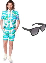 Flamingo zomer heren kostuum / pak - maat 48 (M) met gratis zonnebril
