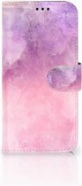 Geschikt voor Samsung Galaxy A5 2017 Bookcase Hoesje Design Pink Purple Paint