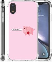 Doorzichtige Silicone Hoesje Geschikt voor iPhone Xr Pig Mud