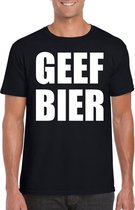Geef Bier heren shirt zwart - Heren feest t-shirts L