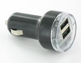 Dual USB 2A (of 2x 1A) 12V 2 Poort CAR charger