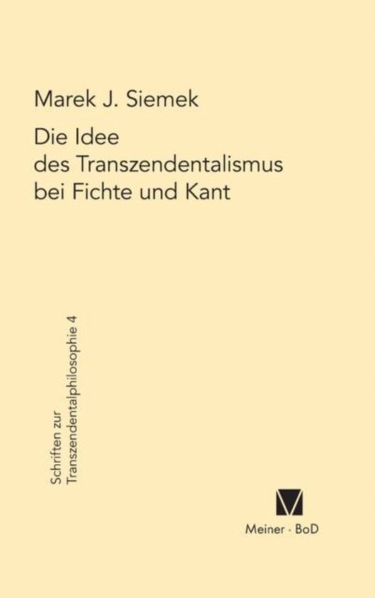 Transzen Schriften Zur Transzendentalphilosophie-Die Idee des ...
