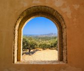 Tuinposter - Toscaans raam doorkijk 13