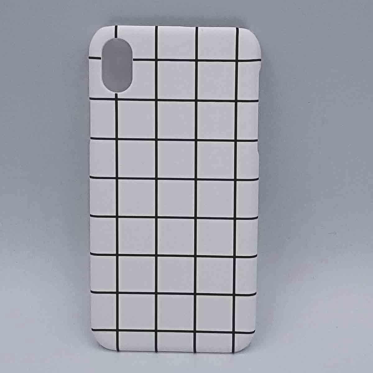 Geschikt voor iPhone XR – hoesje – witte ruitjes