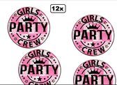 12x Button met verlichting Girls Party Crew