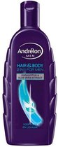 Andrélon For Men Hair & Body - 3 x 300 ml - Shampoo - Voordeelverpakking