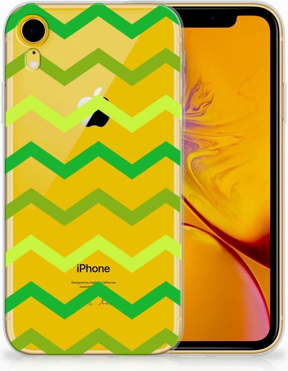 Apple iPhone Xr TPU bumper Zigzag Groen