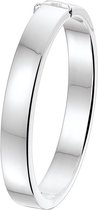 The Jewelry Collection Bangle Scharnier Vlakke Buis 10 X 60 mm - Zilver