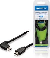 Valueline HDMI kabels High Speed HDMI-kabel met ethernet HDMI-connector - HDMI-connector rechts gehoekt 1,00 m zwart