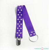 Speenkoord paars met witte stippen | Purple Dots