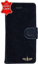 Galata Effen Book case Apple iPhone 6 / 6s echt leer Zwart