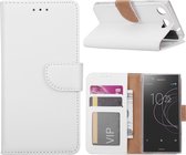 Xssive Hoesje voor Sony Xperia XZ1 Compact Book Case - geschikt voor 3 pasjes - Wit