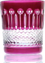 Kristallen whiskeyglazen  - Whiskyglas CHRISTINE - raspberry - set van 2 glazen - gekleurd kristal