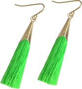 Fako Bijoux® - Oorbellen - Kwastjes - Cone - Fluor Groen