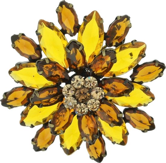 Bruine bloemen broche