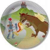Assiettes à thème Knight avec dragons 8x - Assiettes jetables en carton
