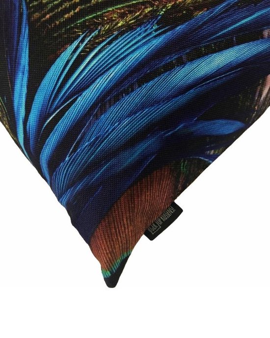 Peacock Feather Pauw Kussenhoes | Katoen - Linnen | 45 x 45 cm