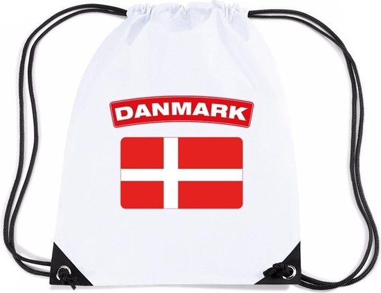 Danemark sac à dos / sac de sport en nylon blanc avec drapeau danois | bol
