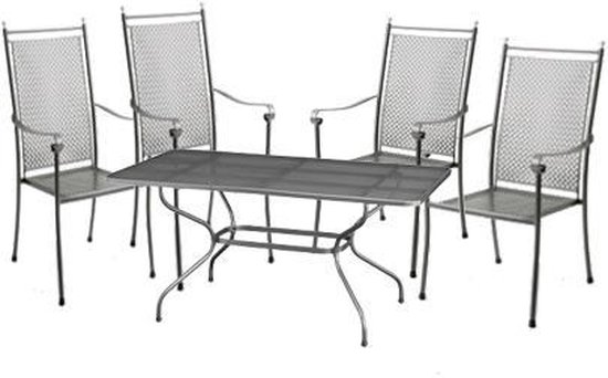 Periodiek omverwerping hybride Kettler tuinset tafel strekmetaal met 4 Exelsior stoelen | bol.com