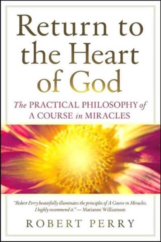 Boek 'Return to the Heart of God' met gouden tekst en een kleurrijke bloem.