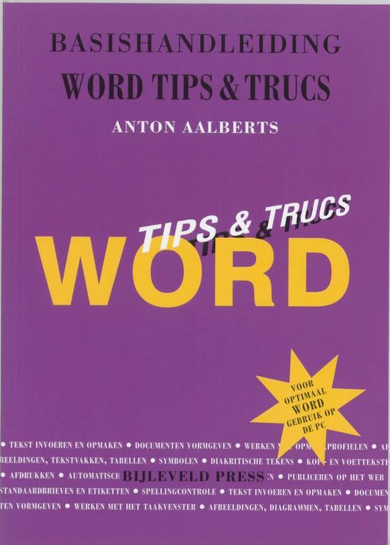 Cover van het boek 'Basishandleiding Word Tips & Trucs' van Anton Aalberts