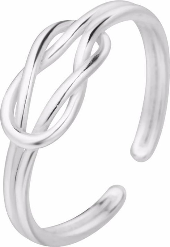 24/7 Jewelry Collection Knoop Ring Verstelbaar - Verstelbare Ring - Zilverkleurig - Amodi