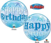Happy Birthday bubbel ballon blauw