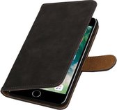 Grijs Hout booktype wallet cover hoesje voor Apple iPhone 7 Plus / 8 Plus